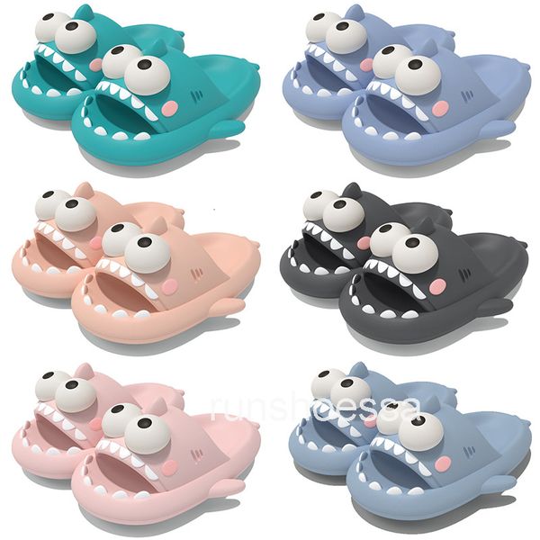 Summer cute shark slipper shoes black grey blue pink cyan mens womens breathable antiskid sandals sneakers size 35-44 GAI