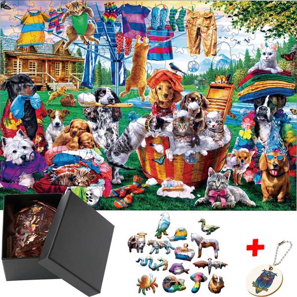 3D wooden puzzle adult puzzle wooden animal puzzle adult childrens toy puzzle board game family DIY craft X241122