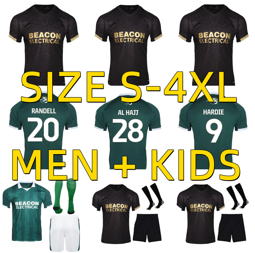 3XL 4XL 2025 2026 Plymouth Soccer Jerseys 25 26 ALHAJJ WHITTAKER RANDELL EDWARDS CISSOKO Home Away Official player version Men kids kits Football Sh