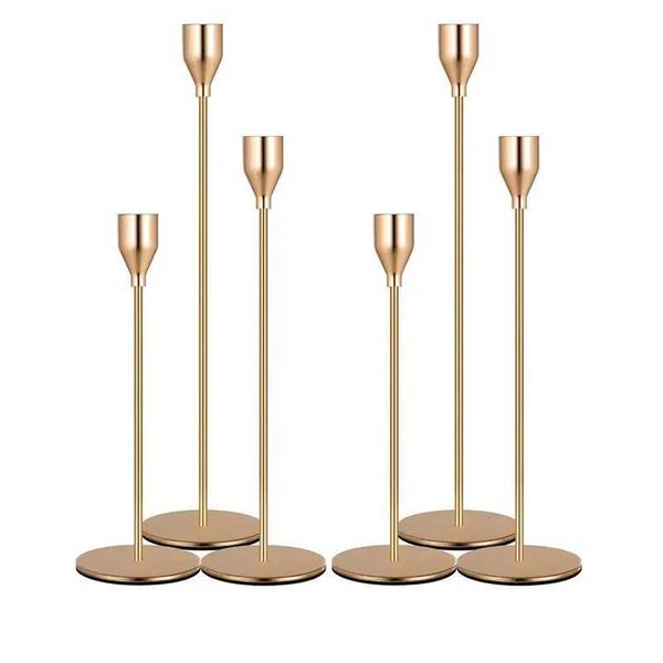 3Pcs-Set Chinese Style Metal Candle Holders Simple Golden Wedding Decoration Bar Party Living Room Decor Home Decor Candlestick Y240823
