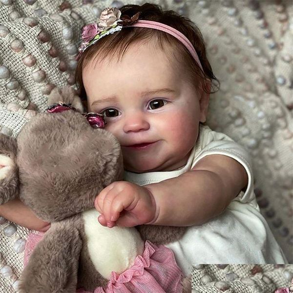 Dolls 50Cm Fl Body Sile Waterproof Reborn Doll Maddie Handdetailed Painting With Visible Veins Lifelike 3D Skin Tone Gift 220701 Drop Otl3U