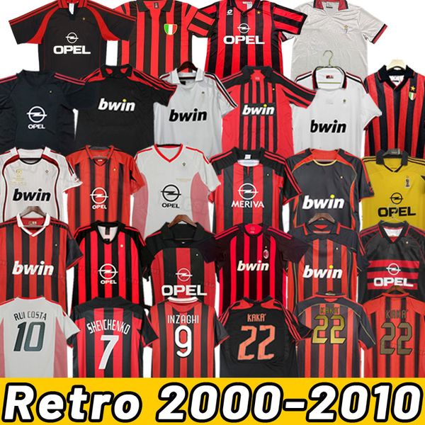 AC Retro shirts home Gullit SOCCER JERSEYS Maldini Van Basten KAKA Inzaghi Rivaldo SHEVCHENKO Baresi Nesta Seedorf MiLaN 00 02 03 04 05 06 0