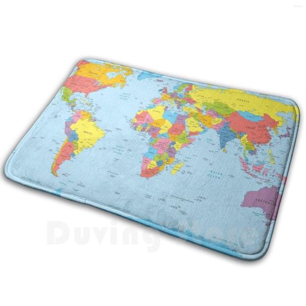 Carpets Menu Mat Rug Carpet Anti-Slip Floor Mats Bedroom Map School Color Country World Universe Geography Contients Continent Sea Best qual