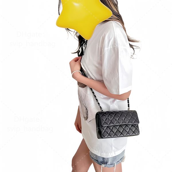 Genuine leather handbag cosmetic bag Designer Bag 20cm mini size High-end crossbody Bag luxury flap bag with box CH0005