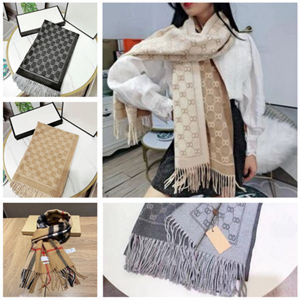 Stylish Women Cashmere Scarf Full Letter Printed Scarves Soft Touch Warm Wraps With Tags Autumn Winter Long Shawls