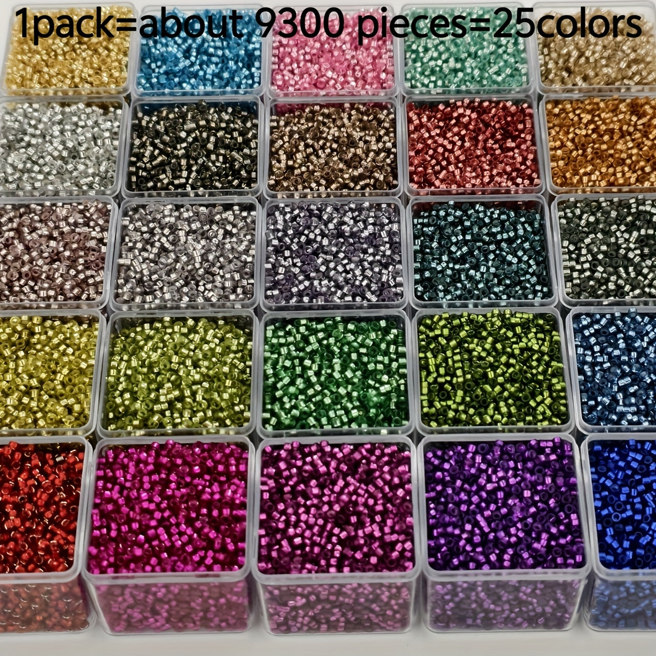 TEMU 9300pcs 25 Colors 2.5mm High- Seed Beads, Bohemian Style For Bracelets, Necklaces, And Clothing Embroidery Craft - Perfect Halloween Gift For