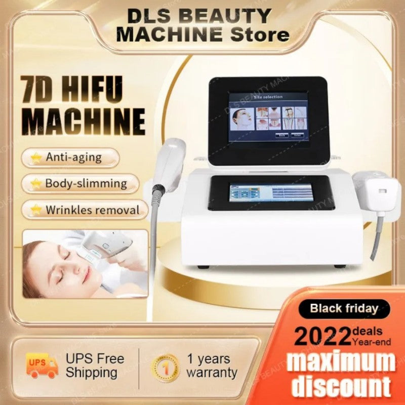 Liposonic HIFU Machine 7D 2in1 Body Scuplt High Intensity Focused Ultrasound Face Lifting Wrinkle Removal Slim Machine Portable Dual Screen beauty m