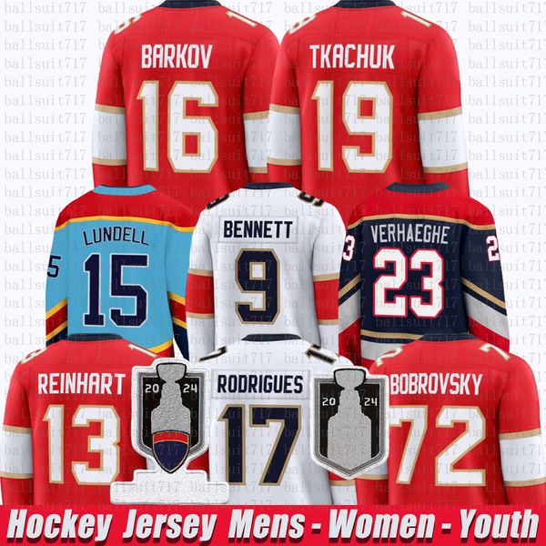 19 Matthew Tkachuk floridas hockey jersey panthers jersey Aleksander Barkov Sam Reinhart Sam Bennett Gustav Forsling Carter Verhaeghe Sergei