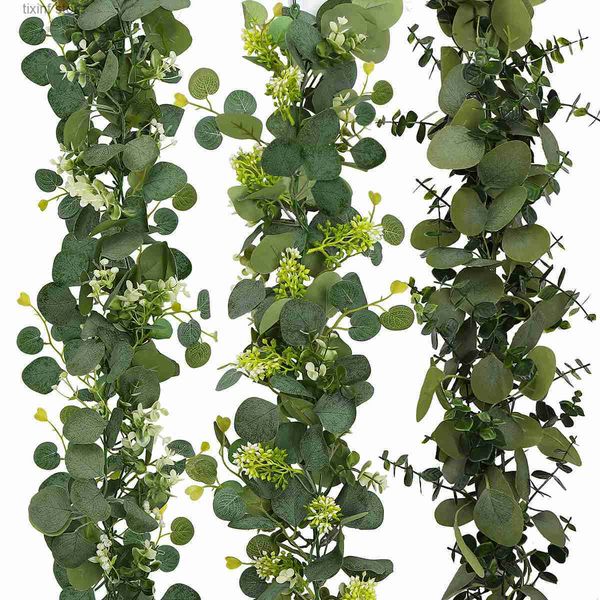 Decorative Flowers Wreaths Artificial simulation of green plants eucalyptus vines home decoration simulation of vines eucalyptus leaves vine
