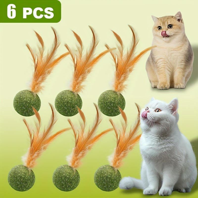 TEMU 12pcs-6pcs Interactive Cat Toys Set With Feather Teaser, Balls & Dental Chew Sticks - Indoor Cat Self-play Boredom Relief Toys, Safe Materials