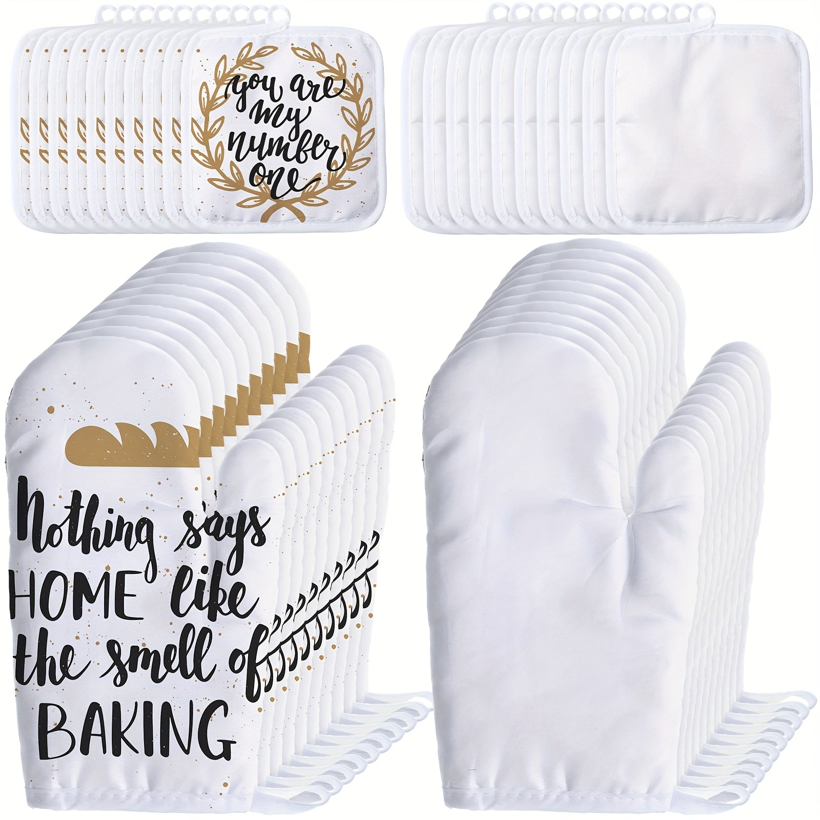 TEMU 40pcs Blank Sublimation Oven Mitts Set Blank Sublimation Heat Resistance Oven Gloves And Blank Sublimation Pot Holders For Diy Kitchen Dining