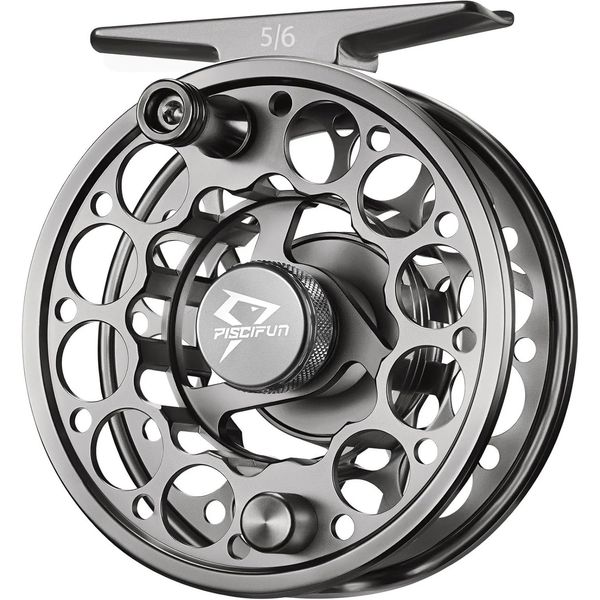 Fishing reel CNC processed aluminum alloy flying reel 3-4 5-6 7-8 weight black gun metal hollow gray 241107