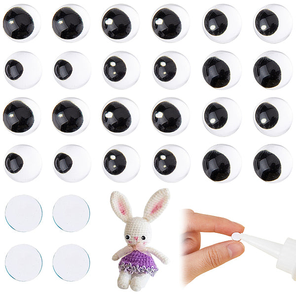 36 unids 12 estilo blanco y negro meneo ojos saltones cabochons diy scrapbooking artesanía accesorios de juguete