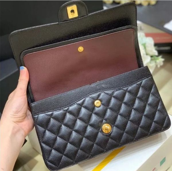 10A Designer bags women Bag Mirror Quality Double Flap Real Leather Caviar Lambskin Classic All Black Purse Quilted Handbag Shoulde 2024