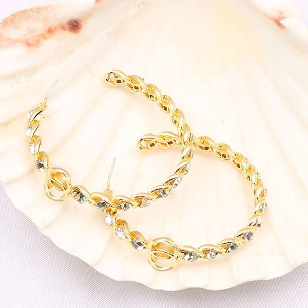 Womens Crystal Pearl Earrings Studs Eardrop Gold-color Rhinestone Earring Wedding Party Jewelry Gifts Fashion Jewellery Wholesale