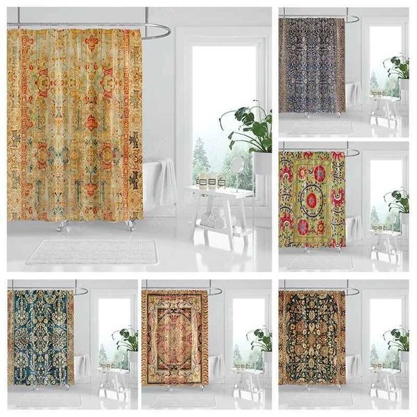 Waterproof fabric shower curtains Bathroom curtain accessories Bath curtain for shower 180x200cm 240*200 boho decoration vintage M240824