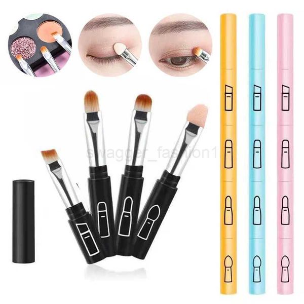 Makeup Brush Mini Eyeshadow Lip Makeup Brushes 4 In 1 Detachable Cosmetic Pen Brushes Portable Professional Beauty ToolsXJ240807