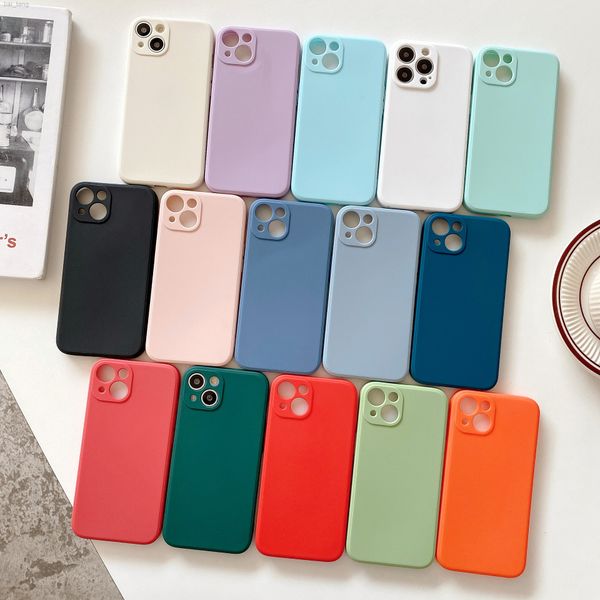 silicone Liquid Soft Candy Cases for iphone 15 14 13 pro 12pro Max 11 mini SE 5.5 6.7 inch Cell phone case back cover TPU PC Clear