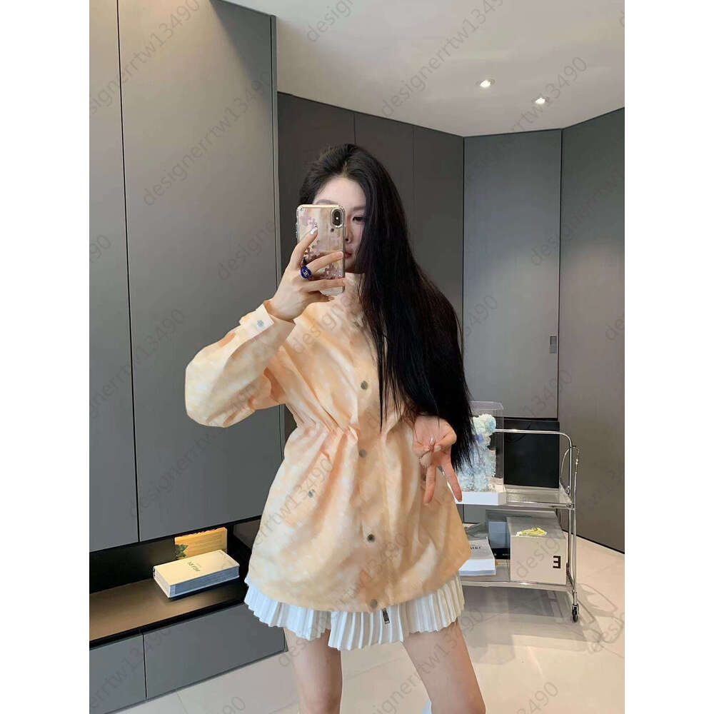 womens jacket short slim designer trench coat Long Sleeve Loose Fit Drawstring Waist Metal Buttons Pockets Stand Collar Elegant Outerwear jackets wo