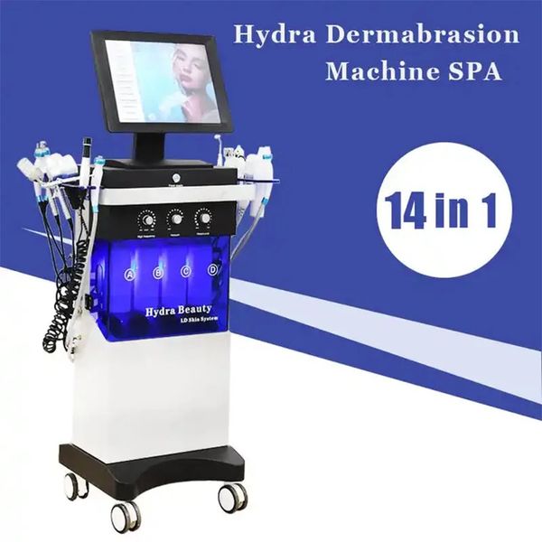 14 in 1 Women Aesthetic Beauty Equipment Bubble Oxygenation Ultrasonic Scrubber Hydrodermabrasion Hydro Microdermabrasion Facial Machine