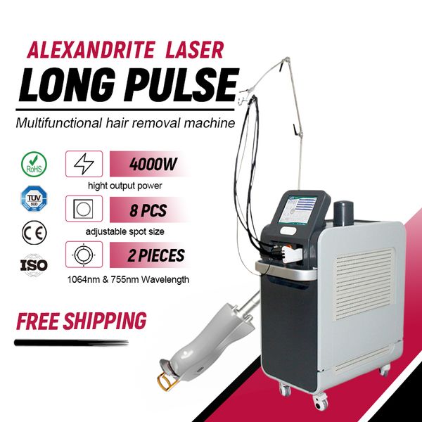 Factory Price Long Pulse 755nm 1064nm Alexandrite ND YAG laser Hair Removal Machine Clinic Salon Use Pigment Removal
