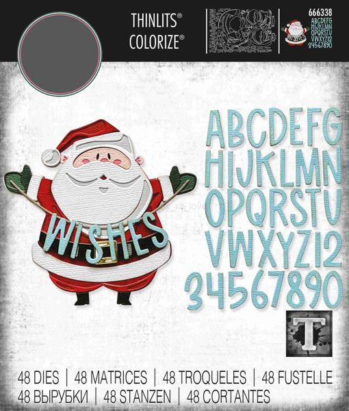 October New Christmas Santa Greetings Colorize Thinlits Metal Cutting Dies For Making Paper Greeting Card ScrapbookingM240711