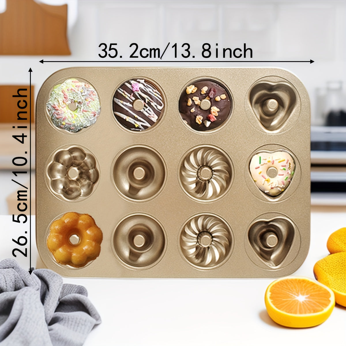 TEMU Quality, Vintage-style Donut & Muffin Baking Pan - 6-9-12 Cavity Metal Kitchen Tool For Cakes, Pancakes & More