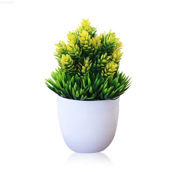 Decorative Objects Figurines 1PC Artificial Plants Bonsai Small Tree Pot Plants Fake Flowers Potted Ornaments For Home Decoration Hotel Gard
