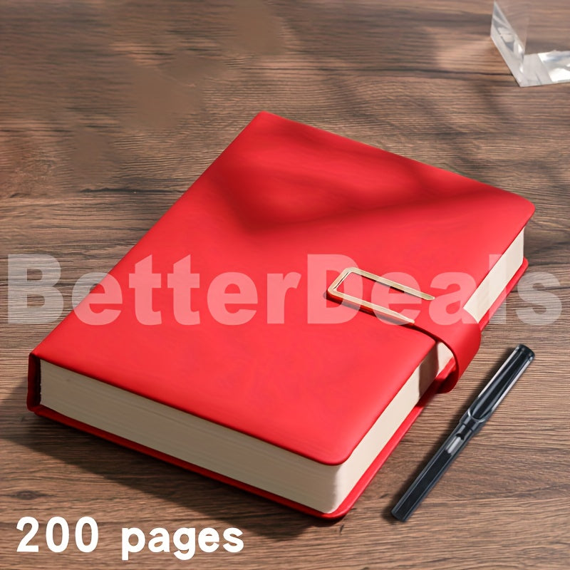 TEMU Vintage A5 Leather Notebook With Personalised Soft Cover And Bookmarks, Includes Free Pen - Business Meetings And University Life