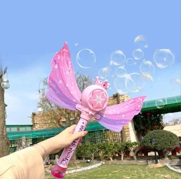 Novelty Games Bubble Wand Gun Blower Toy Electric Magic Automatic Soap Bubble Machine Light Music Outdoor Toy Q241121