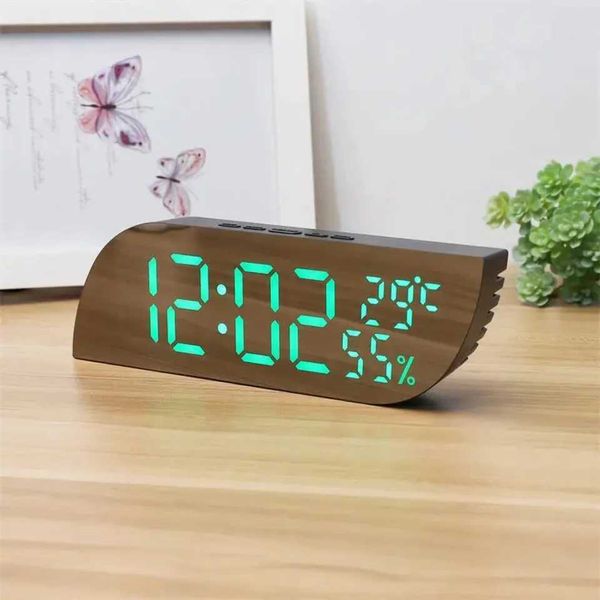 Elegant and graceful digital desk clock displays temperature humidity and date - perfect Y250111