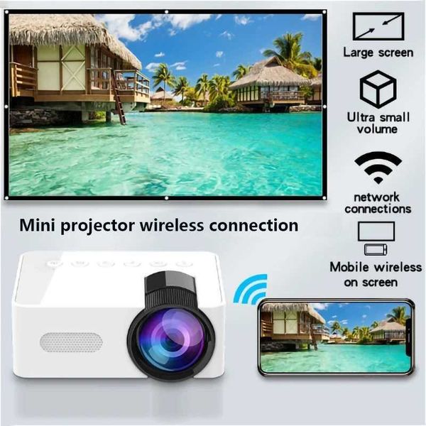 Projectors Wireless portable smart projector WiFi mini projector high-definition video projector compatible with smartphones and tablets J24