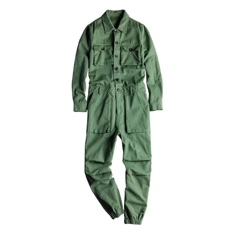Mens Jumpsuits Long Sleeve Pockets Cargo Joggers Casual Overalls Coveralls Costume Pants Black Army Green Khaki 250729