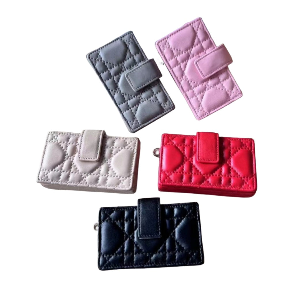 Designer Luxury Sheepskin Women&#039;s Card Holder Credit Card Wallet with 6 Card Slots Ideal for Daily Commute Dating Business 0074