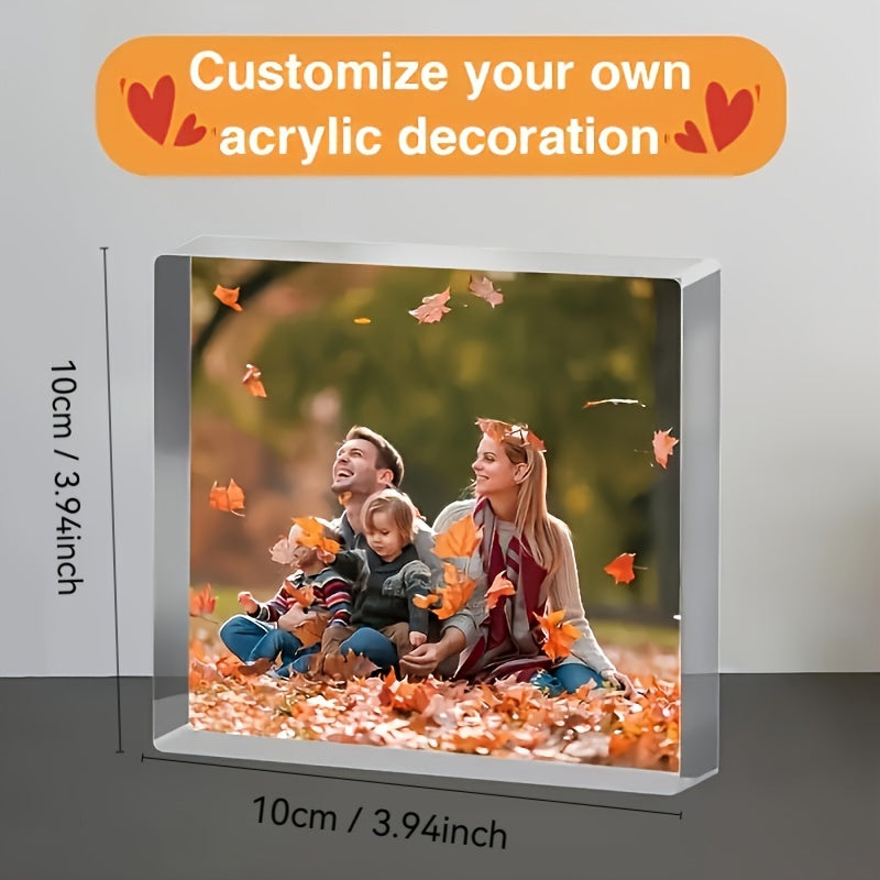 TEMU 2d Flat 1pc, Custom Acrylic 3d Photo Display - Multipurpose Tabletop Decorative Sign & Plaque, Freestanding Keepsake For , Handcrafted Festive