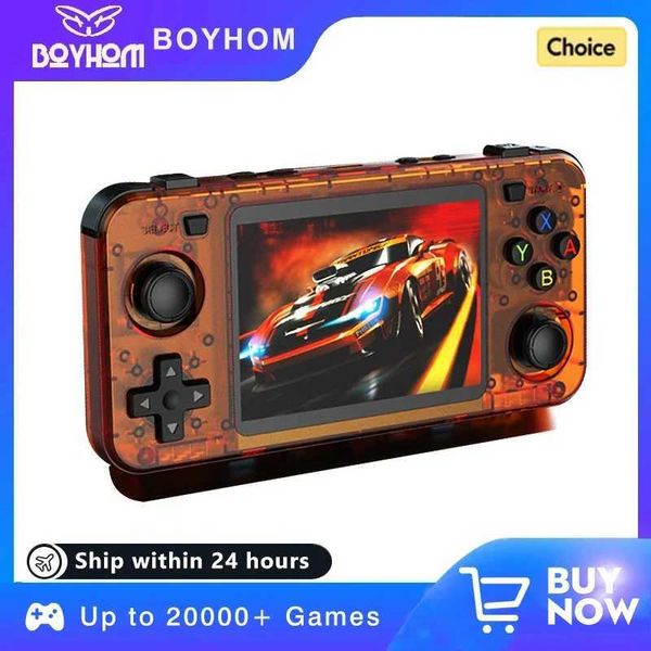 Portable Game Players New Orange R36H Retro Handheld Console Linux System 3.5-inch IPS Screen Pocket Video Player 64GB 128GB Gaming Children
