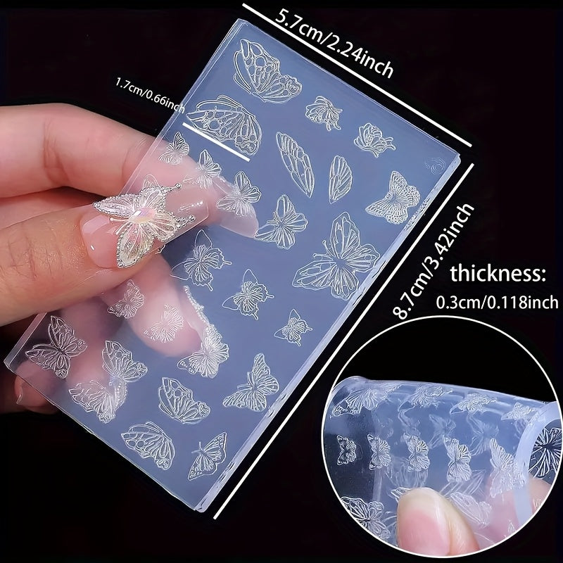 TEMU Wings 3d Mold - High-quality Flexible Silicone Reusable Diy Craft Mold For Nail Art, Earrings, Necklace Jewelry & Resin Casting - Intricate