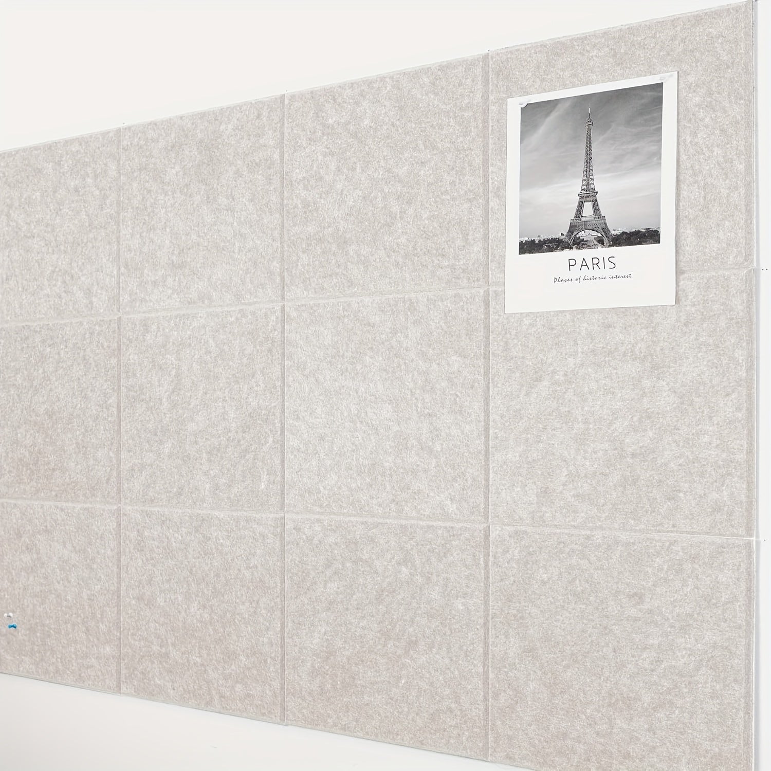 TEMU 12 Pack-removable Felt Cork Board Tiles For Wall 12" X 12", Large Felt Wall Tiles Notice Pin Board For Office, School & Home Wall Decor, 48 Safe