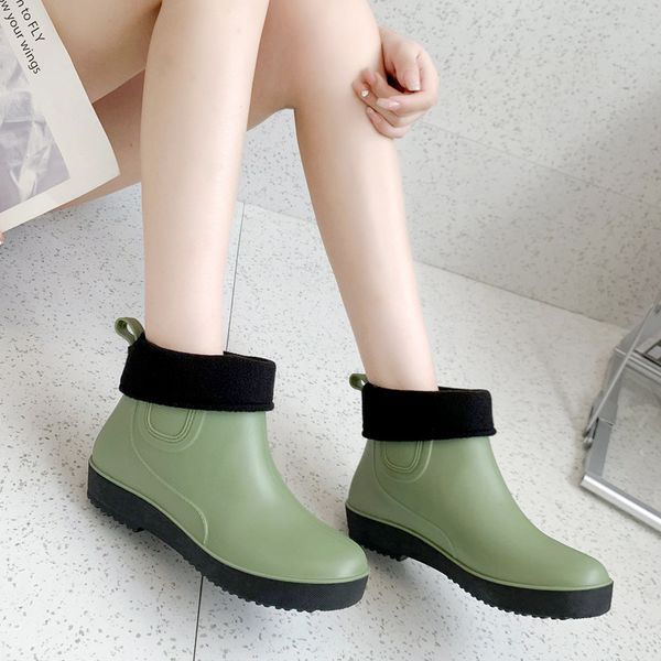Rain Winter for Warm Outdoor Fishing Boots Waterproof Working Shoes Fashion Slip-on Rubber Booties Women Galoshes a75a Z250118