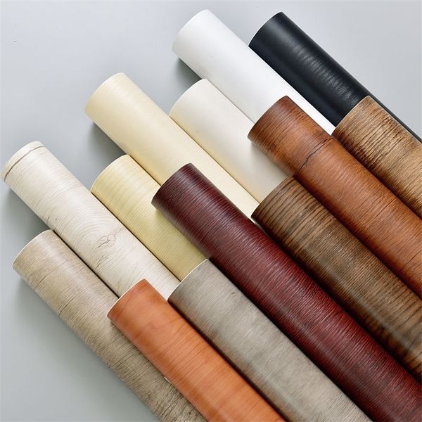 Wood Stripe Vinyl DIY Self Adhesive Waterproof PVC Wallpaper Renovation Cabinets Furniture Wall Sticker Home Decor Sticky Papers 241216