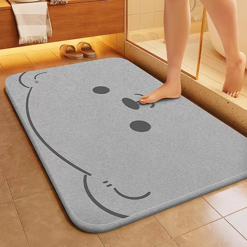 Cartoon Floor Mats Bathroom Bathroom Floor Mats Non-slip Quick-drying Household Doorway Foot Mats