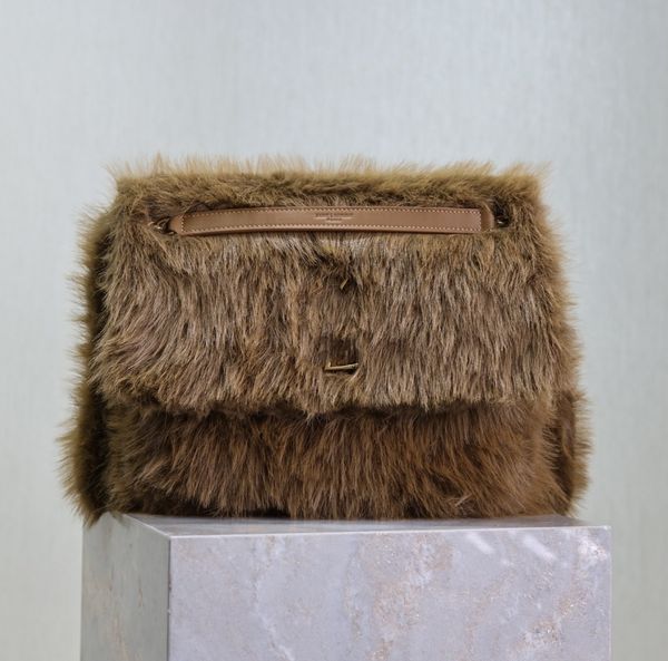 10A JAMIE 4.3 IN FUR Designer Bag Soft Quilted Lambskin Chain Shoulder Bags For Women Crossbody Purse Large Tote High Quality Handbag AAA