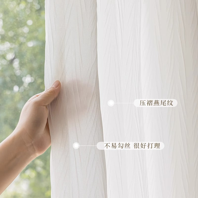 T0364 swallowtail yarn new curtain window screen living room bedroom balcony light-proof ventilation decoration modern simple white yarn curtain