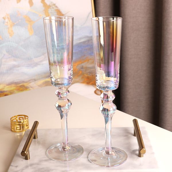 Wine Glasses Rainbow champagne ceremonial goblet sweet crystal bubble ghn 221124