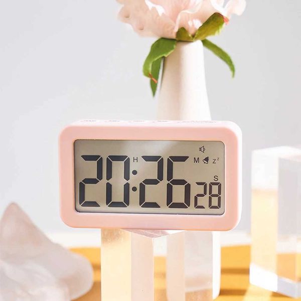Digital Desktop Clock Battery Operated LCD Display 12-24H Alarm Clock With Timer Snooze Mode Table Clock For Bedrooms Travel Y240904