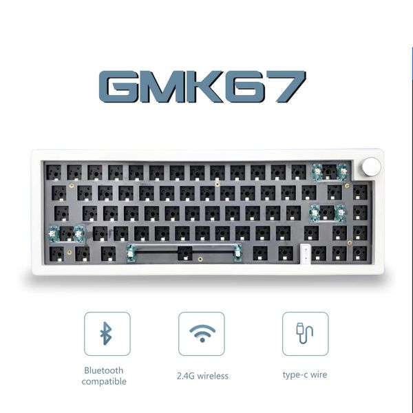 GMK67 65% pad 2.4G wireless hot swappable Custi mechanical keyboard kit RGB backlight Y241126