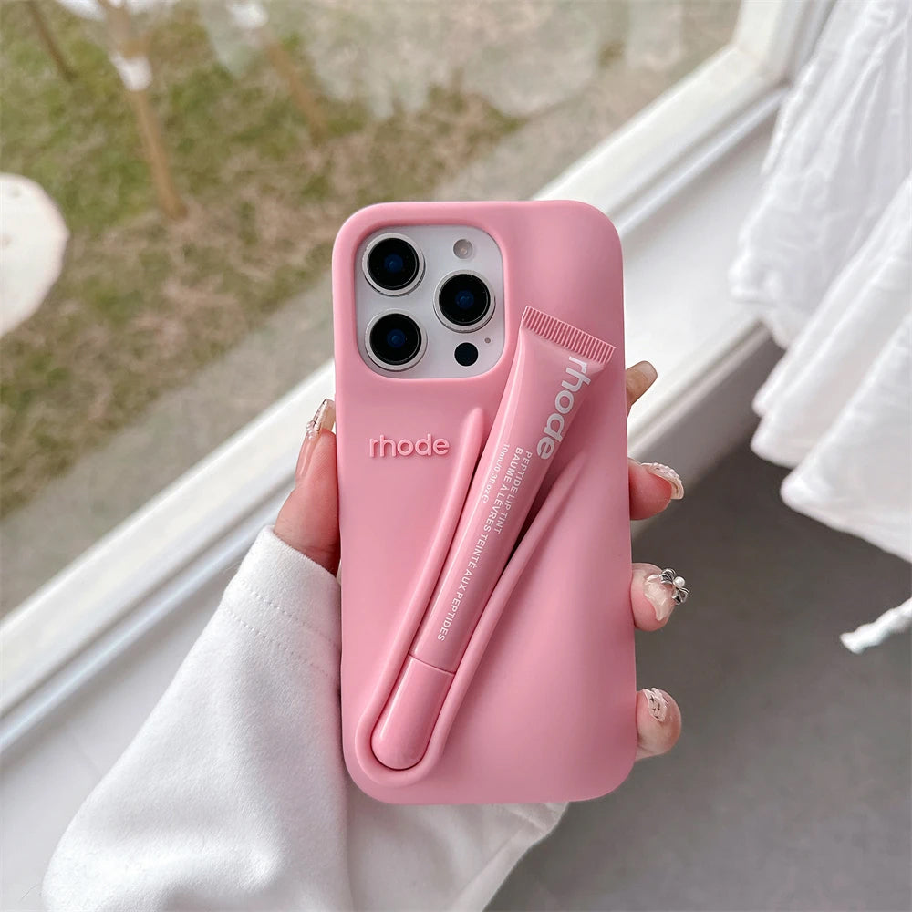 rhodeo phone case Lip Balm rhode iPhone Case Lip Gloss Long-lasting Moisturizing Liquid Lipstick Toast Espresso Raspberry jelly Transparent Lip Glaz