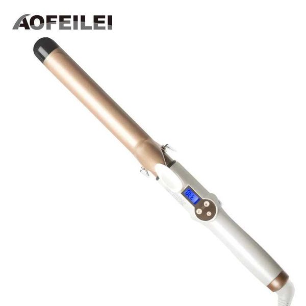 Hair Curlers Straighteners 2023 New True Electrical Professional Ceramic Curler Lcd Iron Waver Fashion Styling Tool H250112