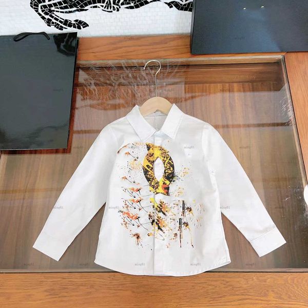 Brand designer Baby Shirt Long sleeved Kids lapel jacket Size 110-170 CM fashion Colorful logo printing Child Blouses