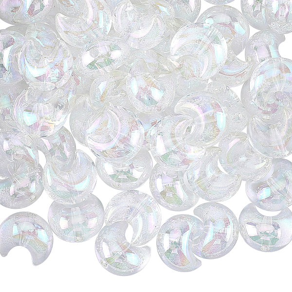 60pcs perles acryliques transparentes de placage uv